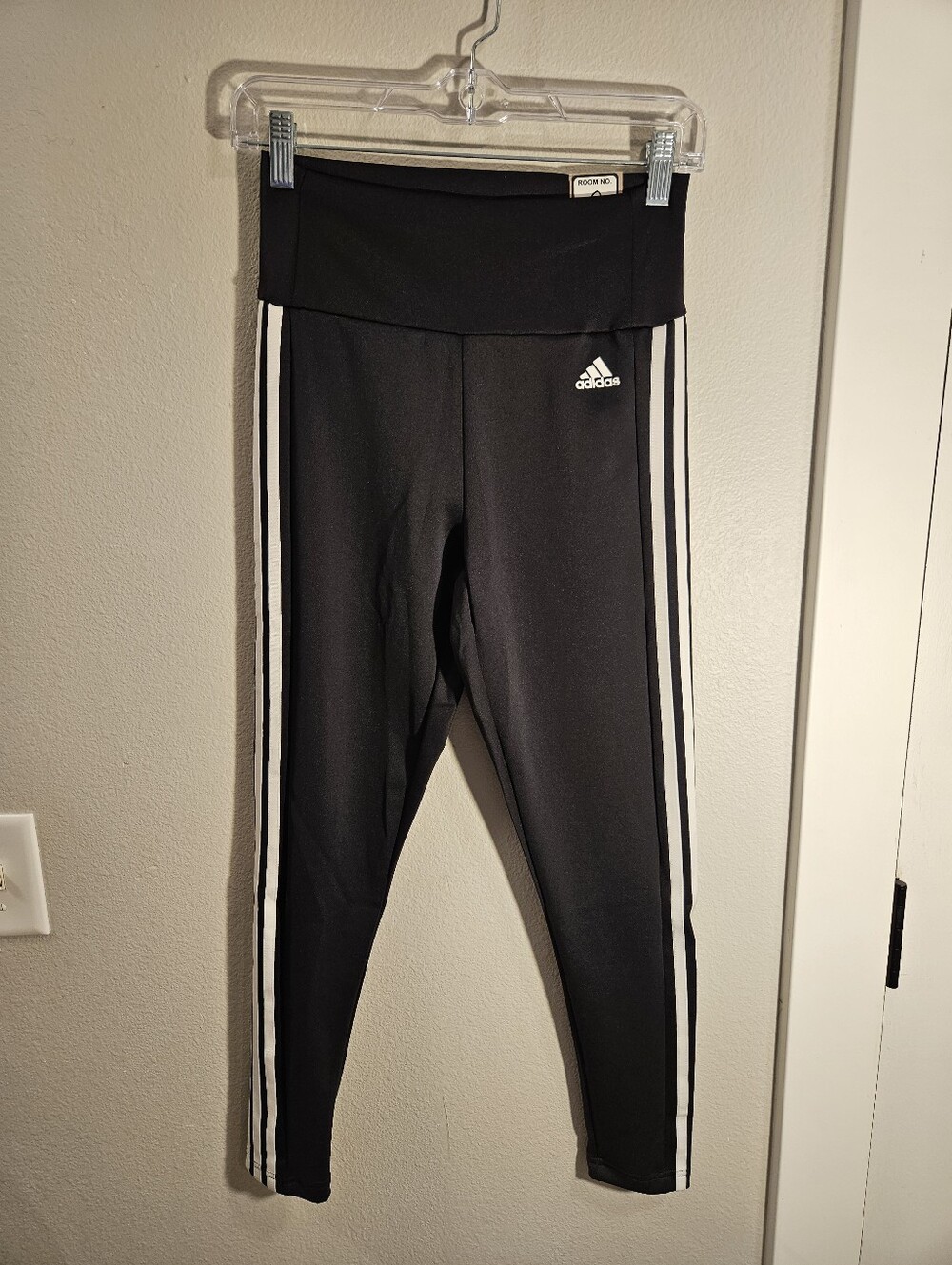 Adidas Aeroready 3 Stripes 7/8 Length Leggings Women Size Small New Black